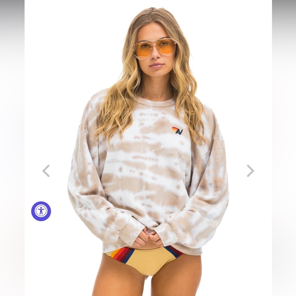 Aviator Nation Hand-Dyed Sweatshirt in Sand